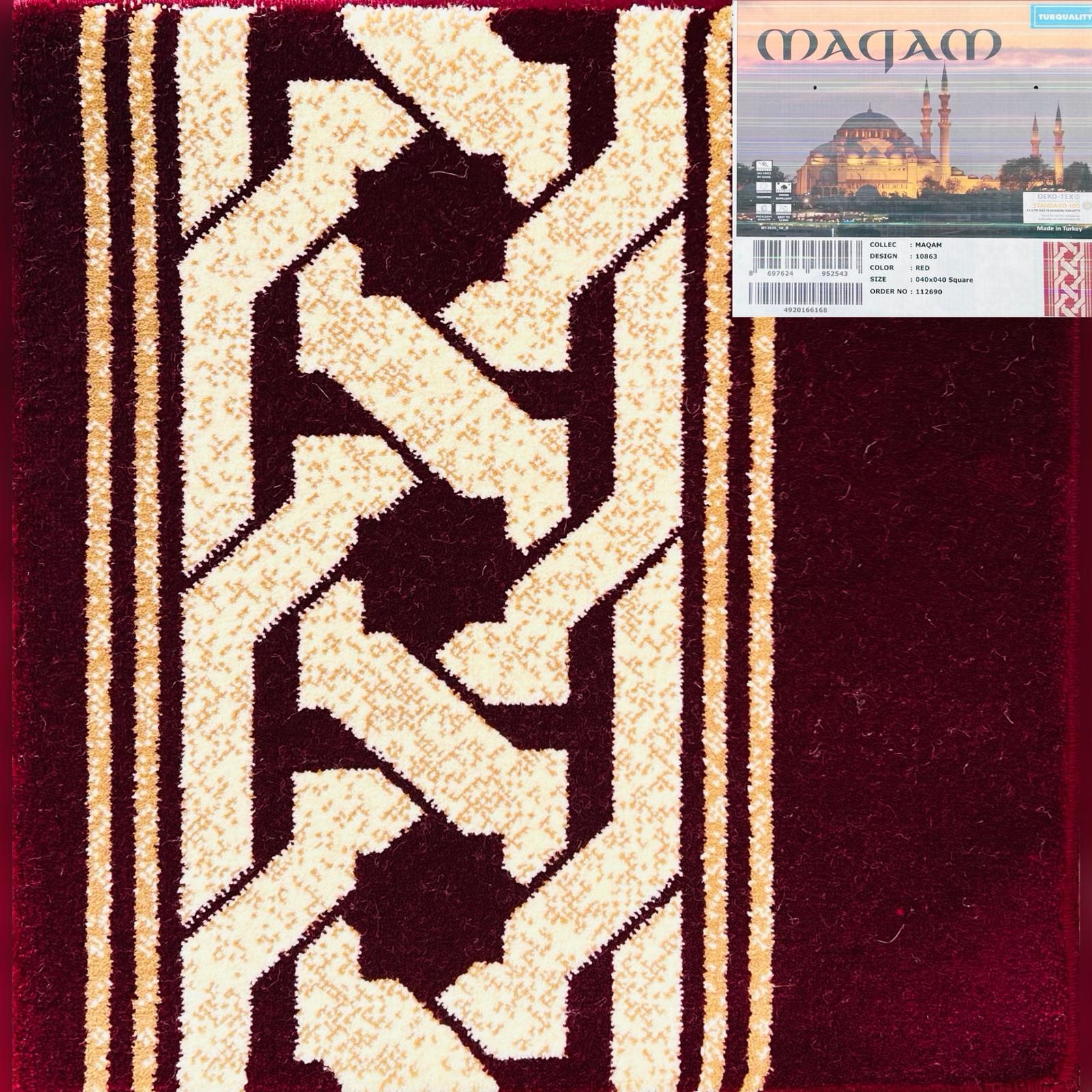 Mosque prayer hall carpet with prayer rows installed in Qatar